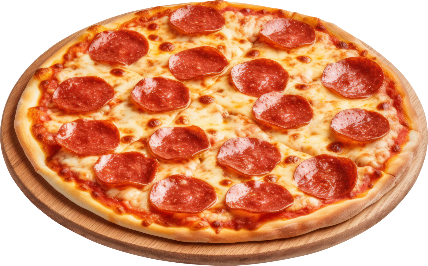 Pepperoni pizza isolated.